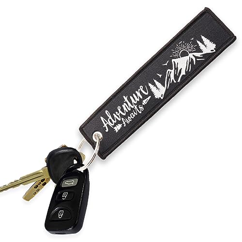 Naxizo Aventure Awaits Embroidery Keychain for Motorcycles, Cars, Scooters, Bikes,
