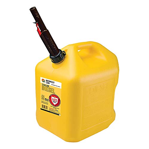 Midwest Can 8610 5 Gallon Hdpe Yellow Diesel Can With Flameshield Safety System