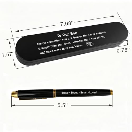 Bolígrafo de tinta negra con caja metálica grabada para regalo miniatura 3
