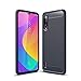Produktbild Xiaomi Mi A3 Lite Hülle, Silikon-Leder [Slim Thin] Flexible TPU Schutzhülle Stoßdämpfung Karbonfaser Hülle für Xiaomi Mi A3 Lite, Navy