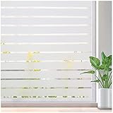Viseeko Privacy Window Film Frosted Glass Window Film Stripe Patterns Window Frosting Film...