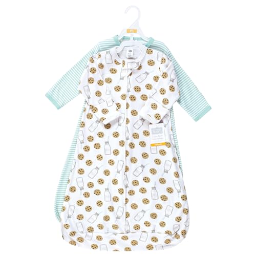 Image of Hudson Baby Unisex Baby Cotton Wearable Sleeping Bag, Sack, Blanket, Mint Milk Cookies Long Sleeve, 18-24 Months