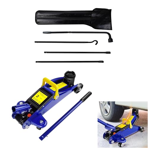 2 Ton Low Profile Floor Jack - Car Hydraulic Trolley Jack Lift, Spare Tire Tool Kit with Tire Jack Handle and Wheel Lug Wrench for Ford F150 (2004 to 2014)