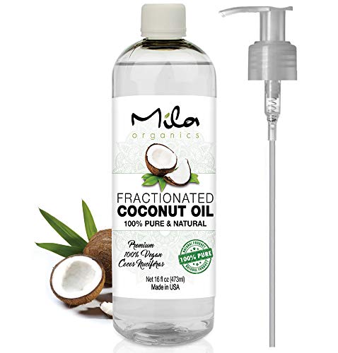 FRACTIONATED COCONUT OIL FOR SKIN HAIR Massage, Carrier Oil For Essential Oil, Coconut oil Pure MCT Coconut oil 16 fl oz by Mila Organics