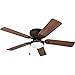 Prominence Home Benton Traditional 52 Inch Ceiling Fan with Light, LED Flush Mount Ceiling Fan, Indoor Fan with 5 Blades, Brown Walnut and Brown Maple Blade Finish Options, Bronze (51429-01)