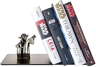 LAIX Master Yoda Force Metal Bookend, Double-Sided Printing Yoda Pattern, Creative Gift for Star War Lovers