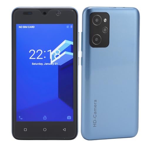 Cuifati Teléfono Inteligente de 5 Pulgadas con 1440 X 3040 Resolución, 4 GB RAM 32GB ROM, Reconocimiento Facial, Cámara de 8mp, para 12 con Pantalla HD, Procesador MT6580M (Blue)