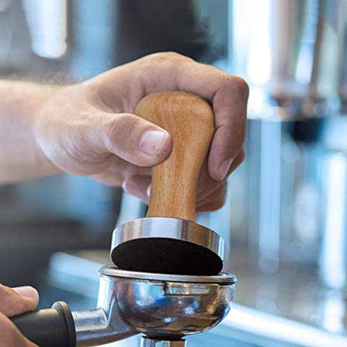 hicoosee Café Tamper, 58mm Tamper de Acero Inoxidable para Café Exprés Prensador para Café Base Plana - Imagen 7