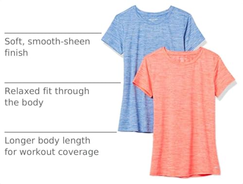 Image of Amazon Essentials Women's Active Quick Dry Tech Stretch Short-Sleeve Crewneck T-Shirt, Multipacks
