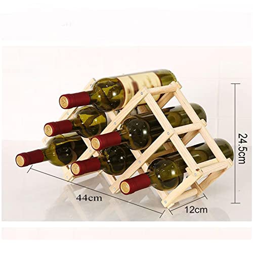 Soporte para 6 botellas de vino plegable de madera miniatura 3
