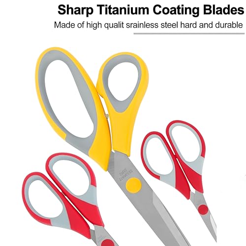 Image of CLAPONE Set of 3 Multipurpose Sharp Sewing Craft Fabric Scissors Office Home /Stainless Steel Scissors at Different Size Household /Middle School Student Office Teacher Art Supplies /Craft /Cloth Cutting