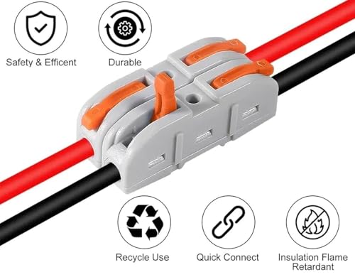 Image of Nyamah Sales Wire Clip Connector, Universal Connection Terminals, Circuit Inline Splices Electric Connectors, Quick Connect & Freely Assemble Electrical Splicing Kit for Compact (2 In 2 Out, 12)