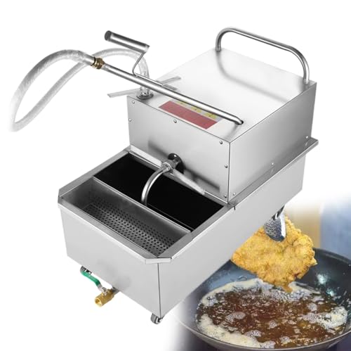 GESAIDES Fritteusen-Filtermaschine, 65 l, Mobiler Fritteusen-Ölfilterwagen mit 30 l/min Ölfiltrationsgeschwindigkeit, Kommerzielles Ölfiltersystem für Restaurants und Supermärkte