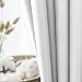 Vangao Greyish White Curtain 84 Inches Long for Living Room Bedroom Room Darkening Window Treatment Panel Triple Weave Moderate Blackout Drape Grommet Top 2 Panel