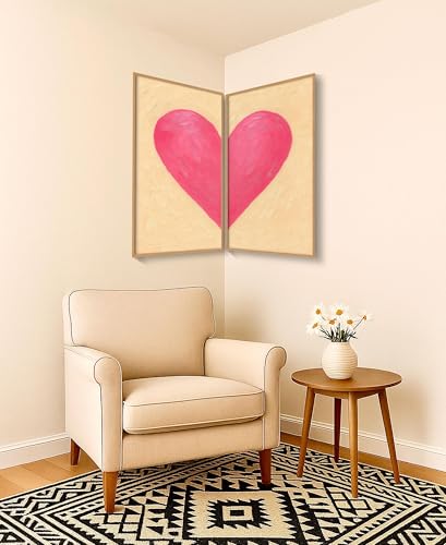 Affiche d'angle Cœur rose grand format décoration murale moderne - 3