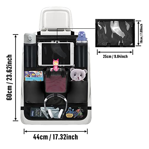 Annmore Auto Organizer für Toniebox Starterset, Kinder Rücksitzschoner mit Halter für 10 Zoll Tablet, Sitzschutz Rückseite, Schwarz, 1 Stück