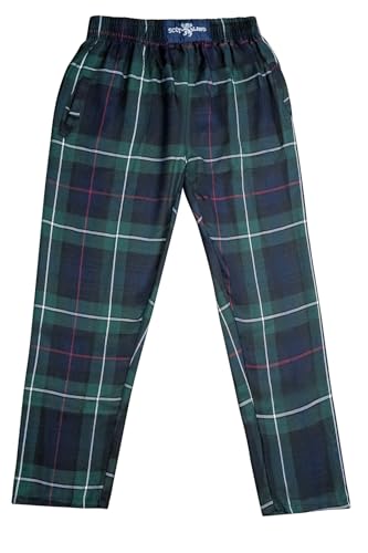 Briomhar Scottish Tartan Pajama Pants for Men - Plaid Flannel Sweatpants with Pockets2