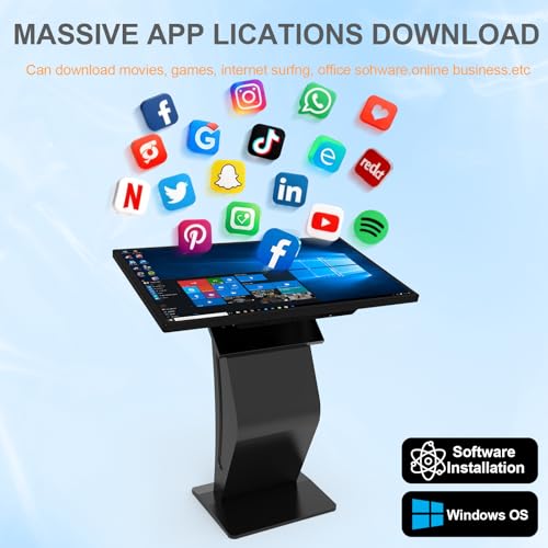 Image of 43 inch Touch Screen Kiosk, Windows11 System(8+128g), K-Style Stand Inquiry Machine, Human-Machine Interaction Smoothly for Mall Navigation /Self-Ordering /Advertising /Retail Store