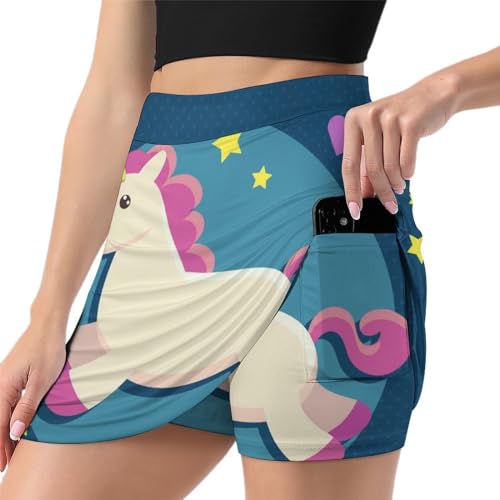 Jupe de tennis femme avec short et poche intégrée sport