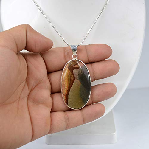 Image of Reiki Crystal Products AAA Polly Crome Pendant Oval Shape Crystal Stone Locket - Pendant with Metal Chain for Reiki Healing and Crystal Healing Gemstone for Unisex (Color : Purple)