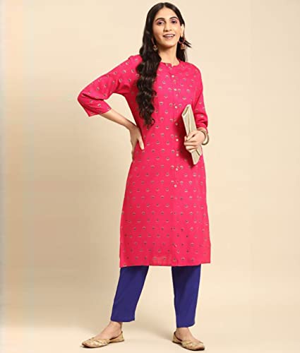 Image of rangita Women Rayon Solid Ankle Length Straight Pant