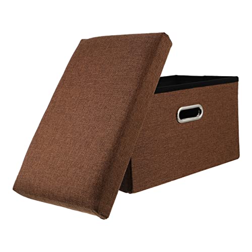 Tabouret avec rangement boîte polyvalente coffre à vêtements - 2
