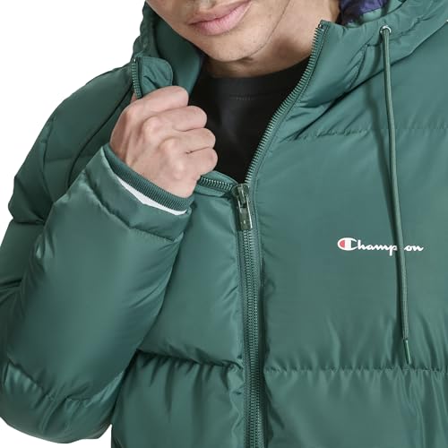 Champion Herren Steppjacke mit durchgehendem Reißverschluss und Kapuze, Regenwald, XX-Large – Ansicht 5