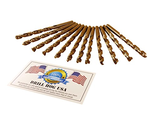 Drill Hog USA 1/4" Cobalt M42 Drill Bits 12 Pack