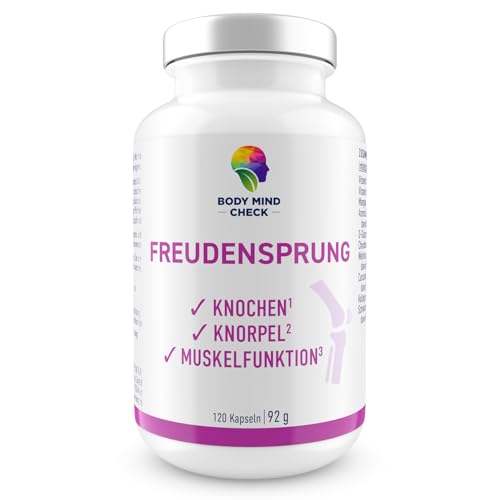 FREUDENSPRUNG natürliche Gelenkkapseln für Beweglichkeit, gesunde Knochen, Gelenke & Knorpel, 120 Gelenk Komplex Kapseln mit Glucosamin, Kollagen, Mangan, Kurkuma, Weihrauch, Vitamin D uvm.