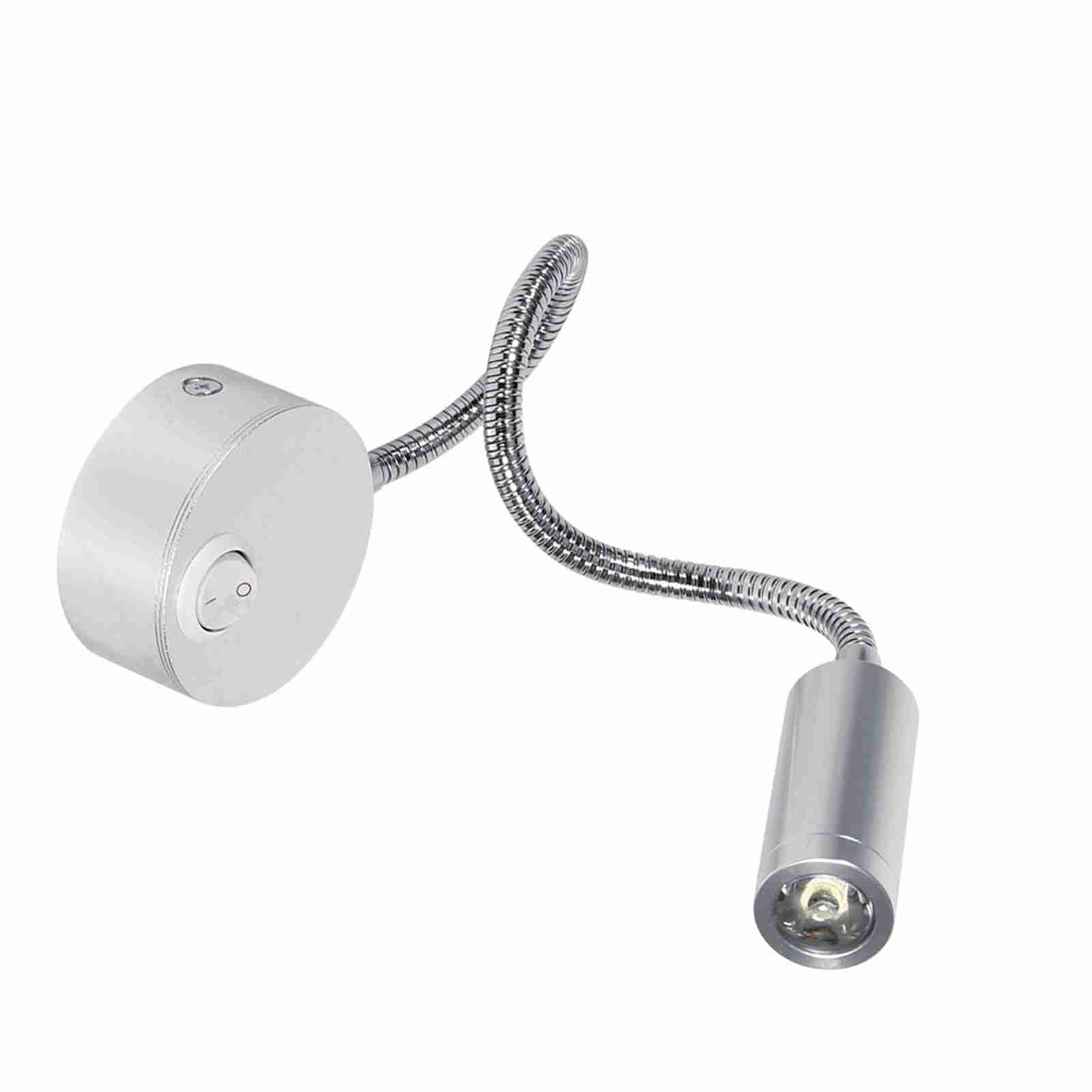 Hyuduo 1W Flexible Gooseneck LED Wall Lamp with ON/OFF Switch for Reading Work, and Study in Bedroom & Office - 3500K warm white - Image 3