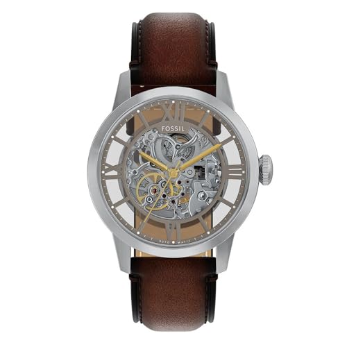 Image of Fossil Townsman Brown Automatic Leather Watch ME3270