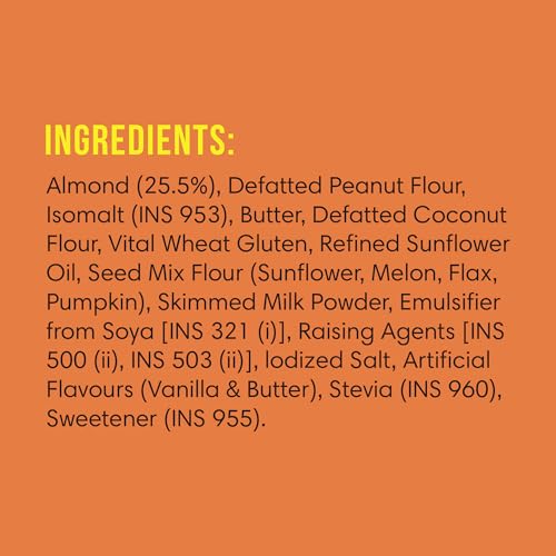 Image of Lo! Foods - Keto Almond Cookies (200g), High Protein, No added sugar, 1.2g net carbs per cookie, Lower in Carbs, Higher in protein