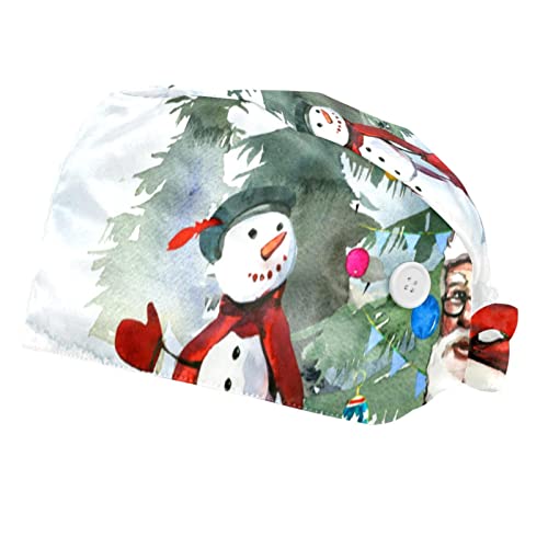 Chapeaux de travail Noël 2 pièces : casquette unisexe bonhomme de neige
