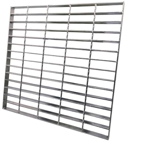 Image of Galvanized Steel Drain Grate, Driveway Channel Cover 22x22 in