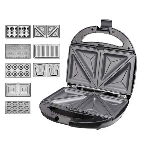 Comparativas de Paneles sandwich favoritos de las personas. 16 Sandwichera eléctrica, utensilios para hornear de aluminio con revestimiento antiadherente, tostadora de sándwich, panel de acero inoxidable, placas intercambiables ocho en...