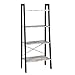 VASAGLE Ladder Shelf, 4-Tier Bookcase, Storage Rack for Living Room, Kitchen, Faux Marble ULLS44BW