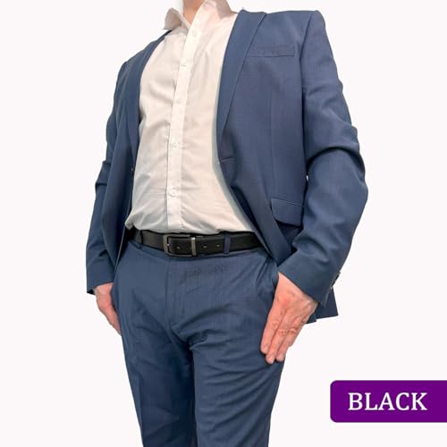 Executive Leather Belt, Reversible Black and Tan, 35mm Width, Chrome Twist Buckle3