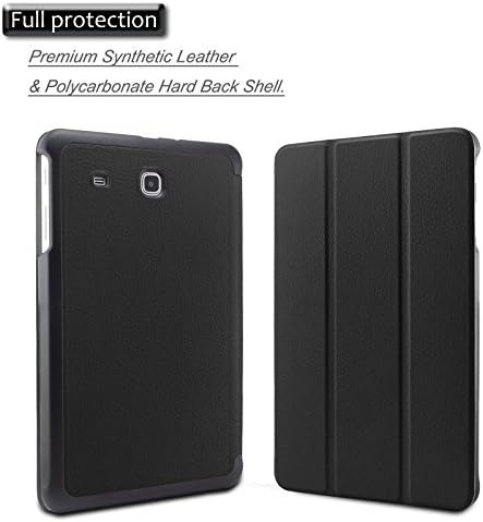 Samsung Galaxy Tab E 9.6 case - Infiland Ultra Slim Tri-Fold Case Cover for Samsung Tab E / Tab E Nook 9.6-Inch Tablet (SM-T560 / T561 / T565 / SM-T567V Verizon 4G LTE ), Black