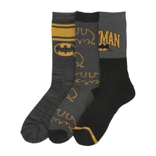 Bioworld Batman Logo Play Mens Athletic Crew Socks 3 Pack3