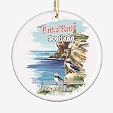 Isle of May-Firth of Forth-Scotland Map Ceramic Ornament – Personalized Travel Keepsake with Custom Name and Date – Scenic for Couples, Tourists, Outdoor Adventure Lovers CoHIIE