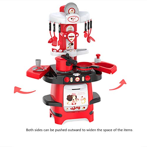Maxiaoyun Kinderküche Spielzeug Kinder Küche Spielset mit Spielzeug-Zubehör-Set inklusive Moderne Chef-Küche Bunte… – Bild 3