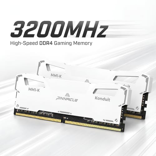 Image of Timetec Pinnacle Konduit 16GB KIT(2x8GB) DDR4 3200MHz PC4-25600 CL16-18-18-38 XMP2.0 Overclocking 1.35V Compatible for AMD and Intel Desktop Gaming PC Memory Module RAM - White