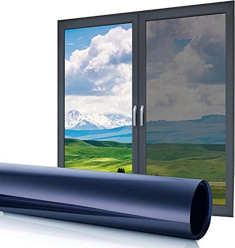 MagicDrill Window Privacy Film 23.6 inch x 6.5 Feet Silver Gray One Way Daytime Window Tint Anti UV Heat Control Privacy Protecting Sun Blocking Reflective Window Film for Home & Office