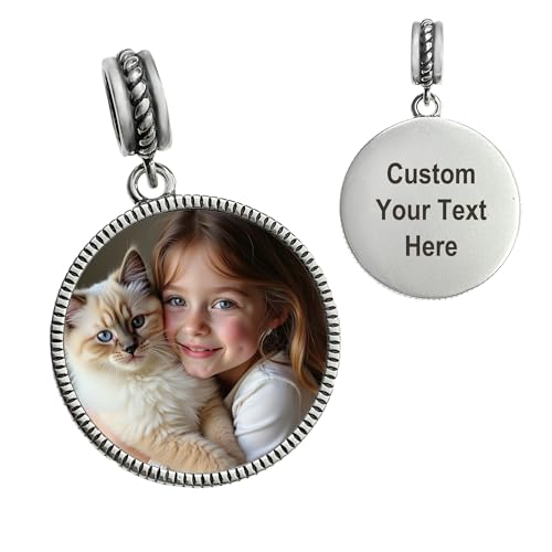 Custom Photo Charm with Picture Personalized Text Coin Family Bead Gift f/Mother Girlfriend Wife Mother's Day Gift