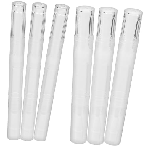 NOLITOY 6pcs Cuticle Oil Pen Refillable Set Empty Nail Oil Pens Lip Gloss Tubes for Nail Polish and Cuticle Care