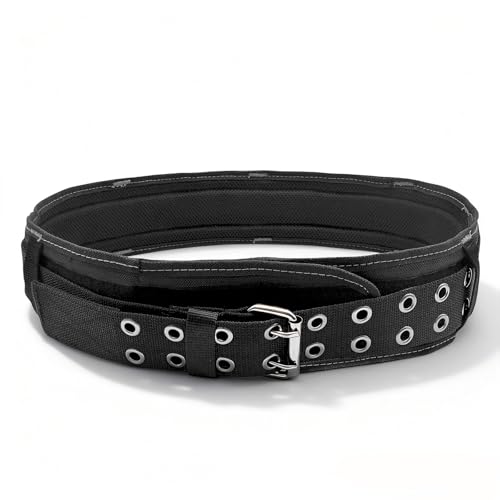 HAUTMEC Heavy-Duty Padded Tool Belt, 9cm Wide Adjustable Work Belt for Waist 30–46” with 1680D Durable Fabric, Fits Tool Pouches, Holders, Ideal for Electricians, Contractors, Carpenters – HT0141