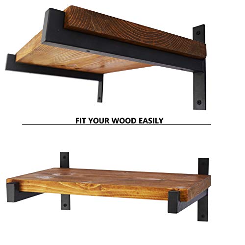 6 Pcs Heavy Duty Shelf Brackets 12 Inch Wall Mounted Industrial Metal Shelving Supports With Lip #TOP4