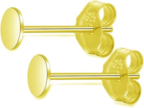 Miniatura 8 de Adabele - 20 pares de aretes de plata de ley auténtica, 0.028 in, pin de 0.118 in (0.12 pulgadas), tablero plano pequeño con pegamento en ajuste con