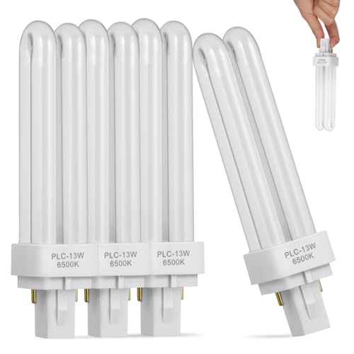 Homsfou 4 Bombillas Fluorescentes Compactas De 2 Pines Doble Tubo 13W Para LáMparas Led De Techo Enchufar Y Desenchufar FáCil InstalacióN