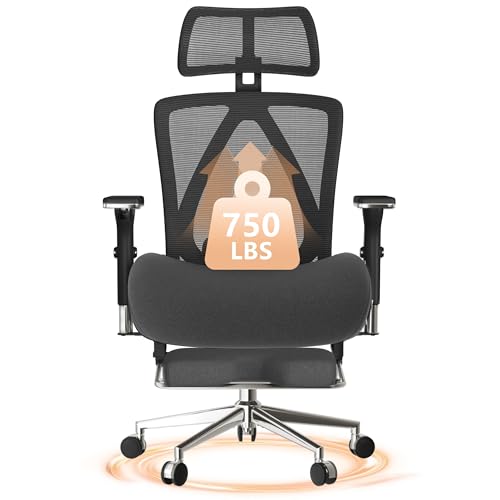 750lbs Ergonomic Mesh Chair with Footrest